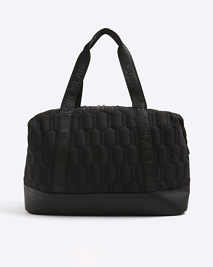 Black Quilted Holdall Bag