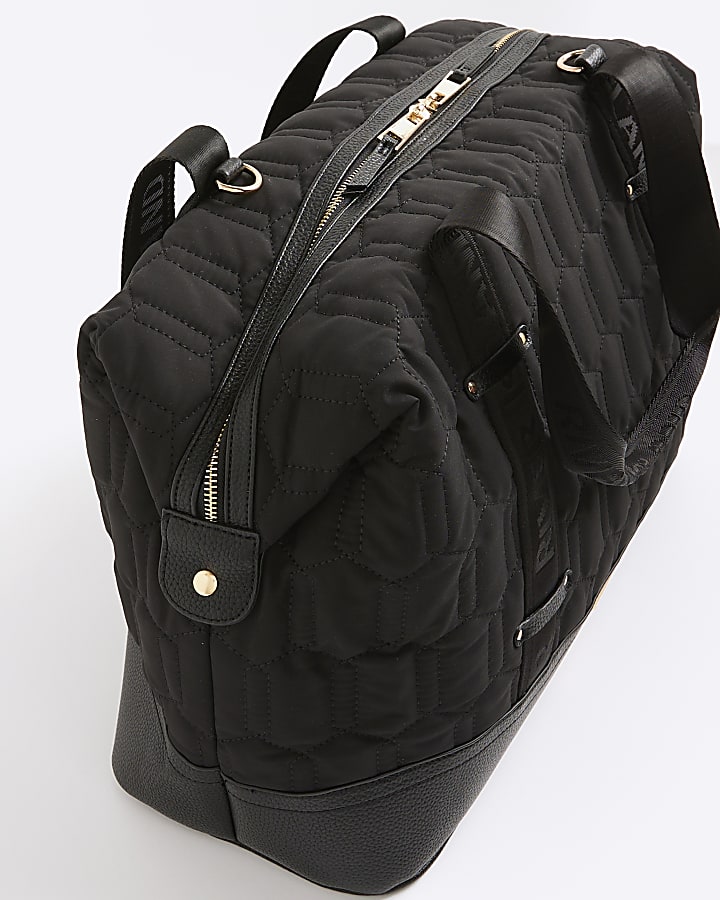 Black Quilted Holdall Bag