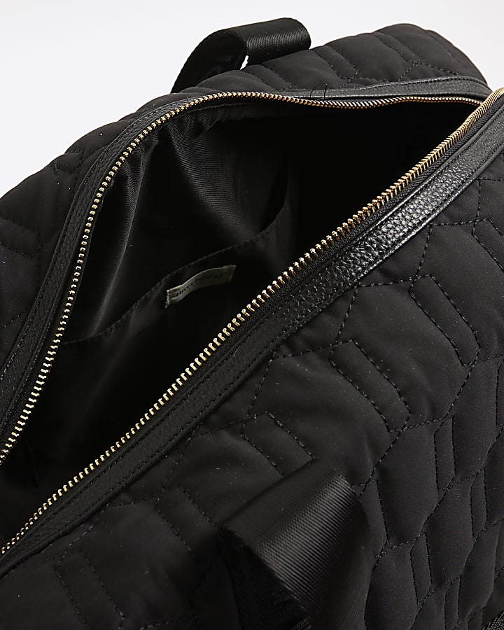 Black Quilted Holdall Bag
