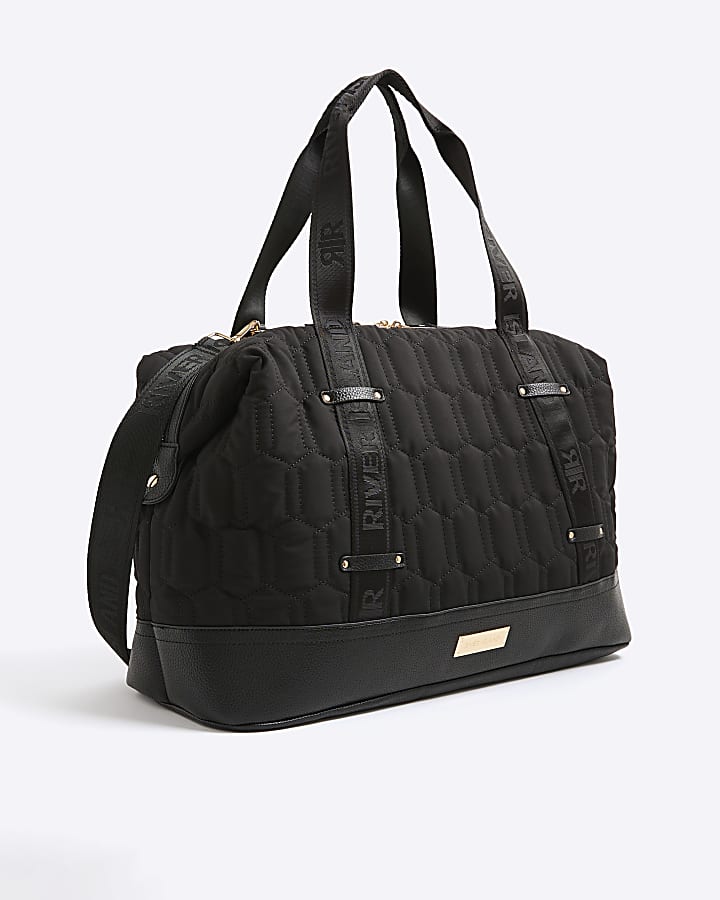 Black Quilted Holdall Bag