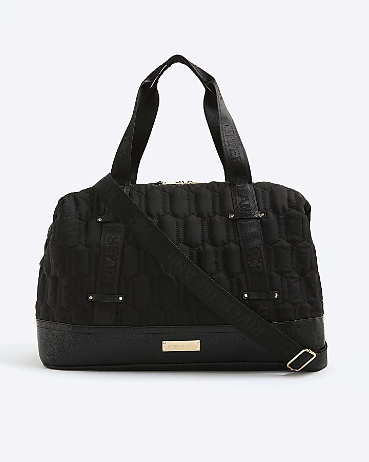 Black Quilted Holdall Bag
