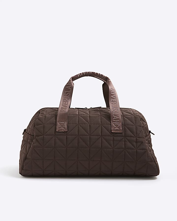 Brown Quilted Holdall Bag