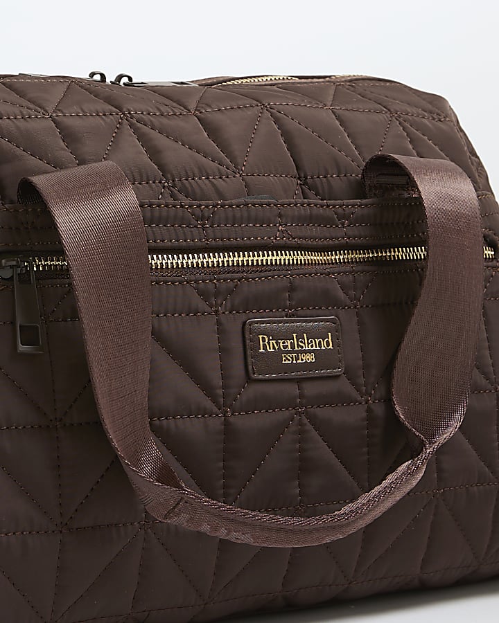 Brown Quilted Holdall Bag