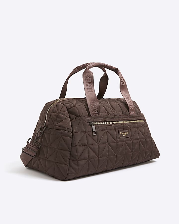 Brown Quilted Holdall Bag