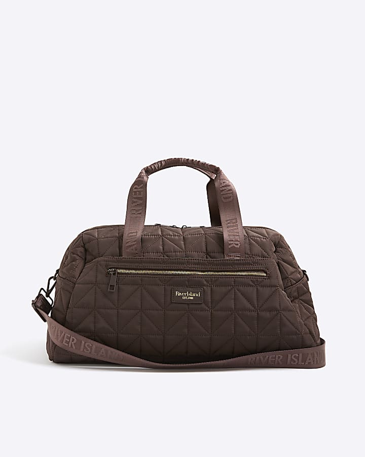 Brown Quilted Holdall Bag