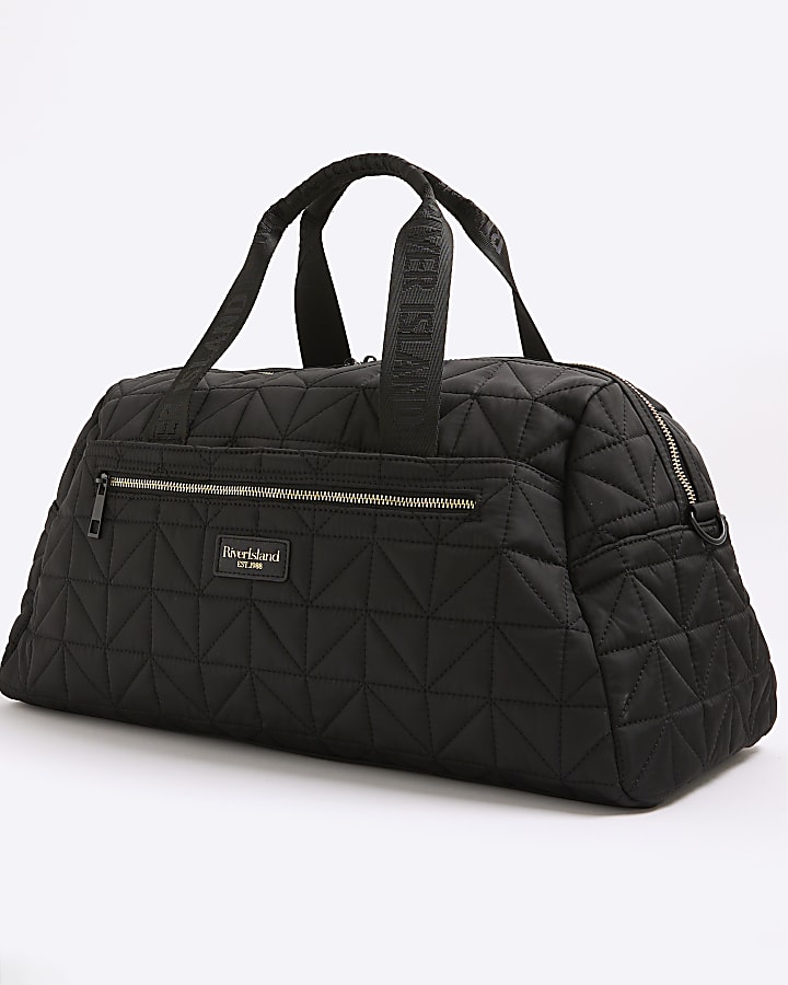 Black Quilted Holdall Bag