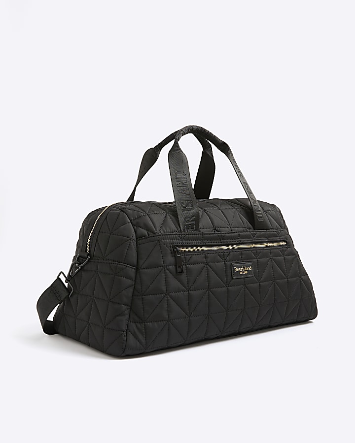 Black Quilted Holdall Bag