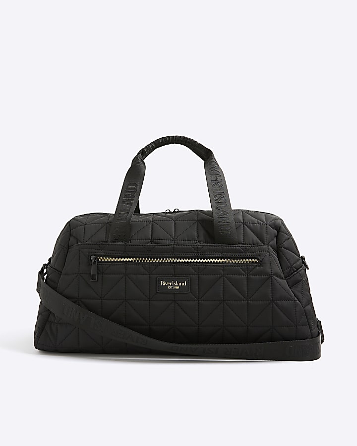 Black Quilted Holdall Bag
