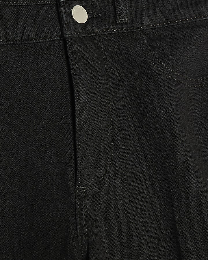 Black High Rise Relaxed Flare Jeans