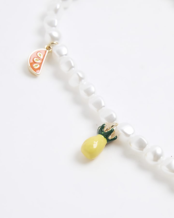 White Fruit Pearl Phone Charm