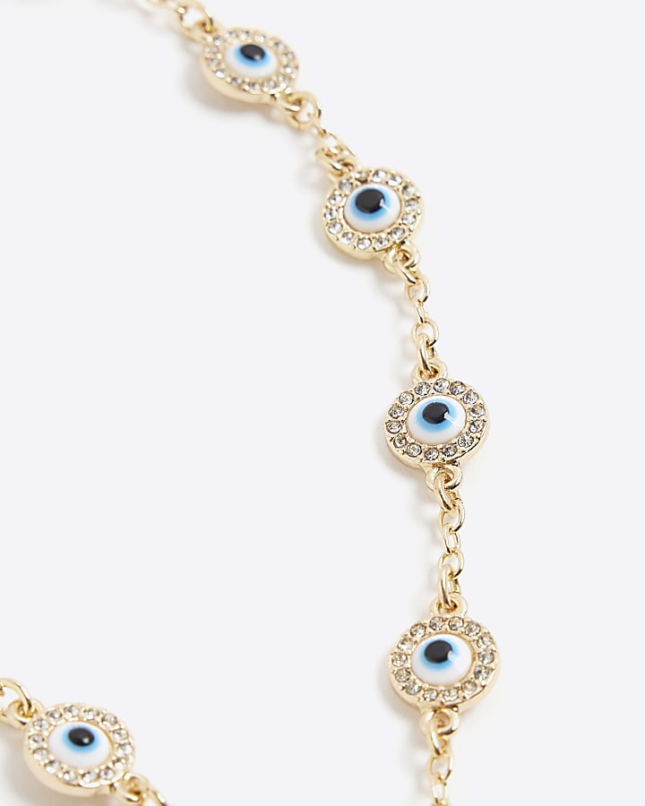 Gold Diamante Evil Eye Phone Charm