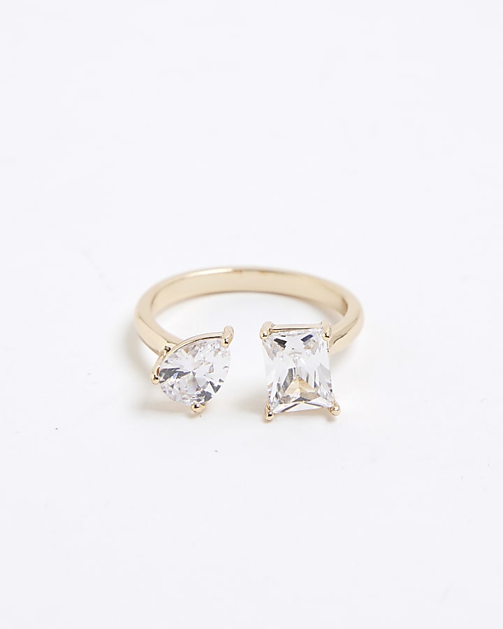 Gold Double Stone Ring
