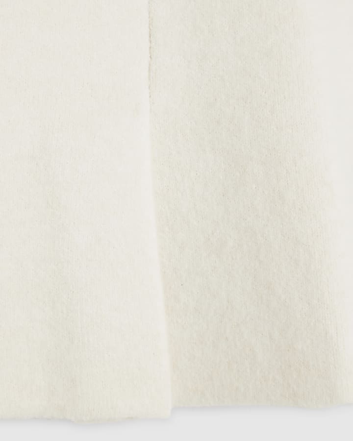 Cream Knitted Mini Skirt