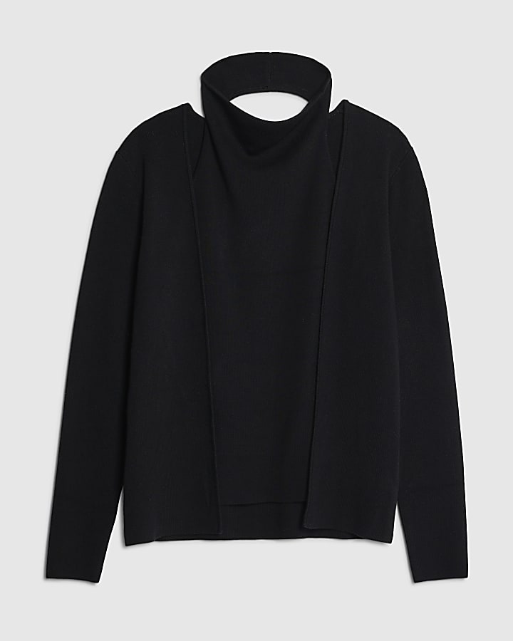 Black 2 in 1 Drape Top