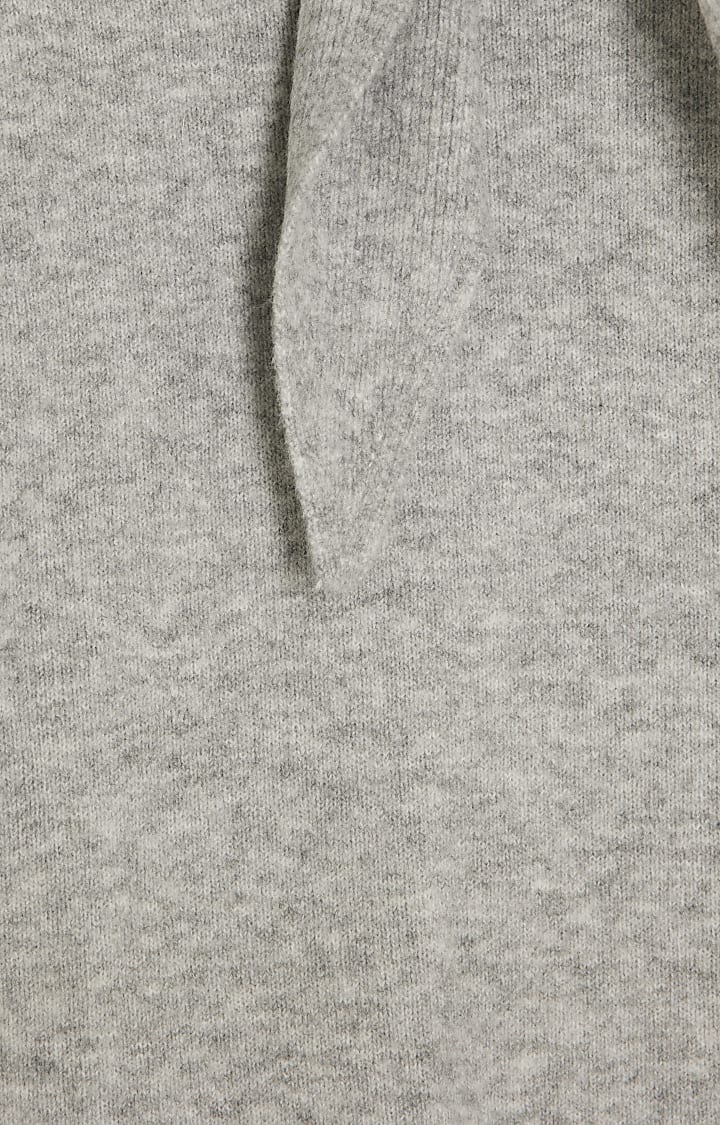 Grey Knitted Neck Tie Jumper