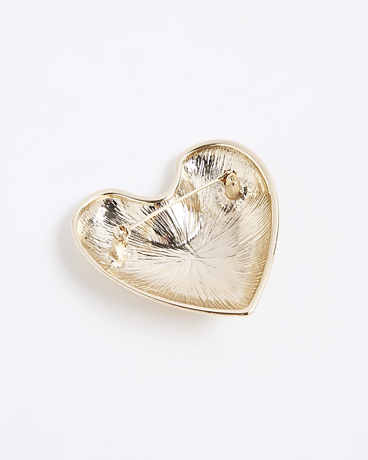 Gold Heart Brooch