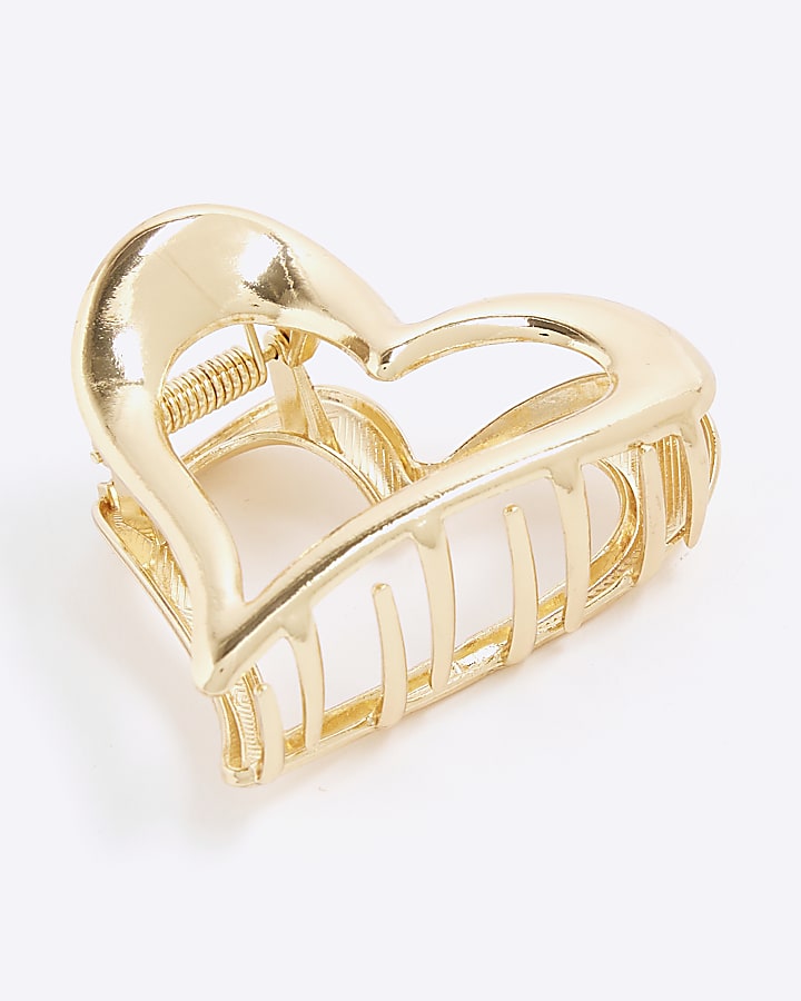 Gold Heart Claw Hair Clip