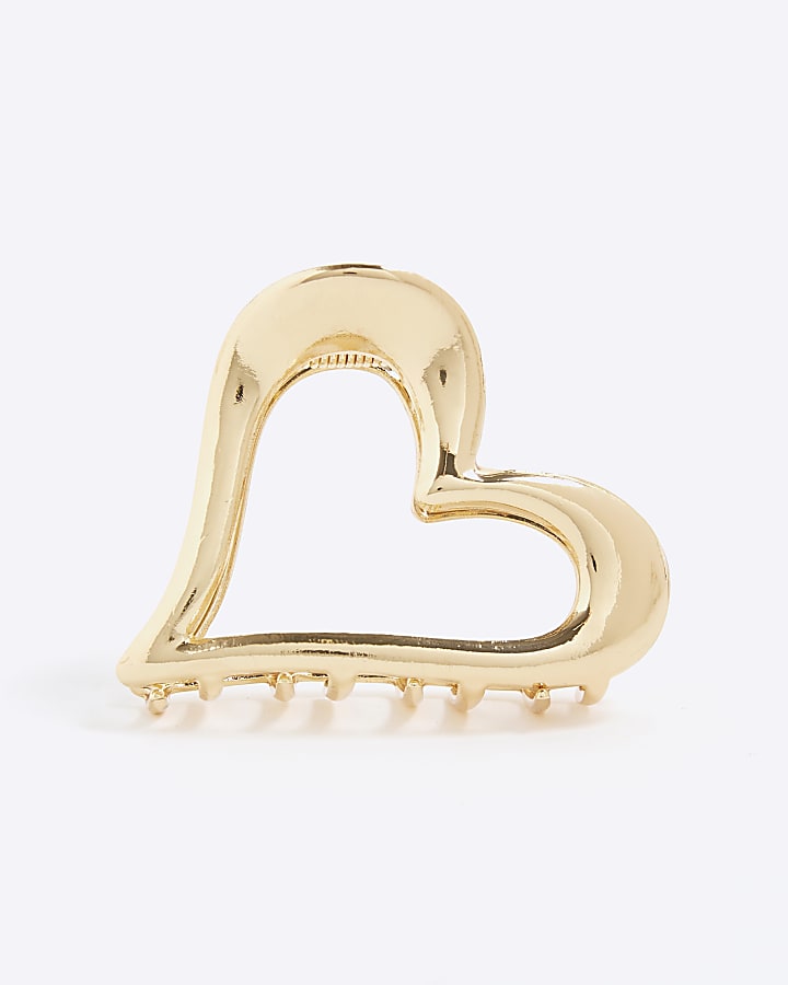Gold Heart Claw Hair Clip