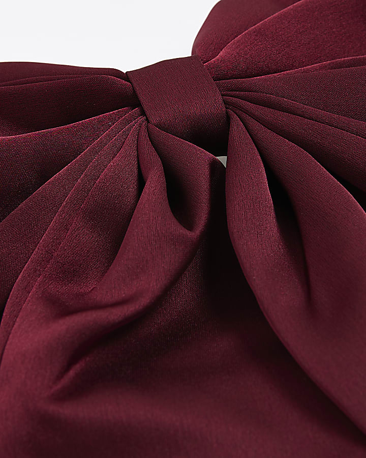 Red Velvet Bow hair clip