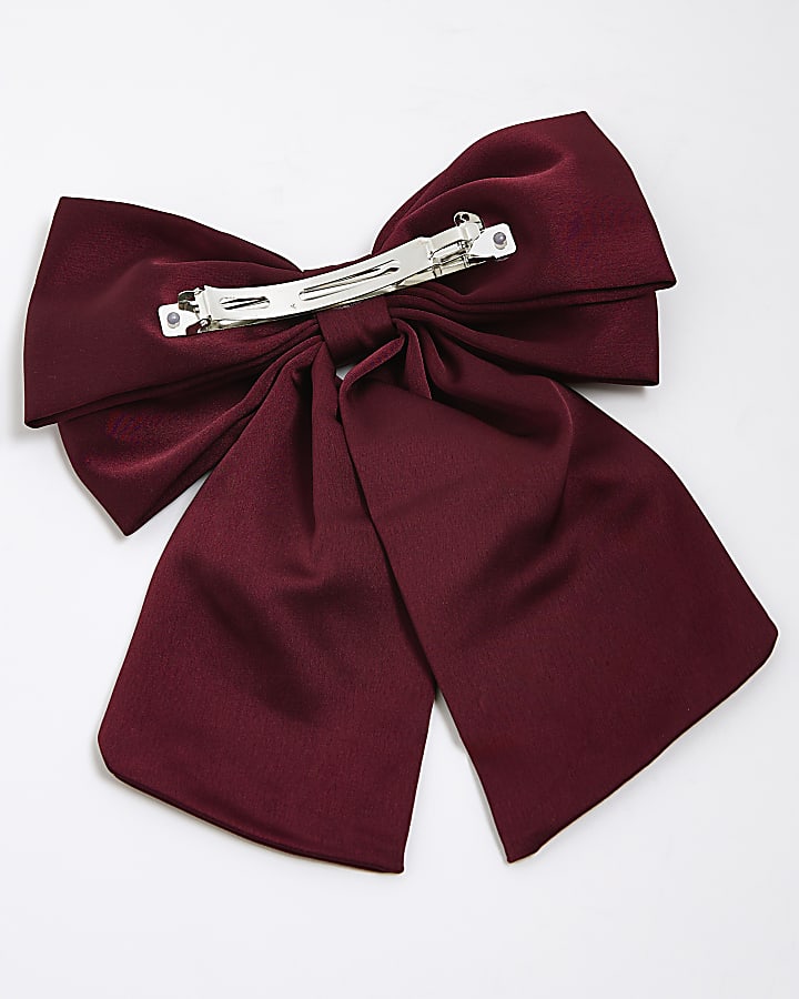 Red Velvet Bow hair clip