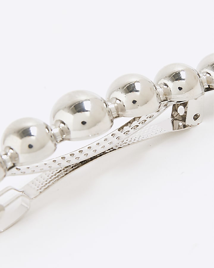 Silver Sphere Hair Clip