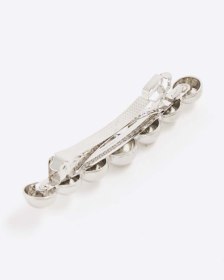 Silver Sphere Hair Clip