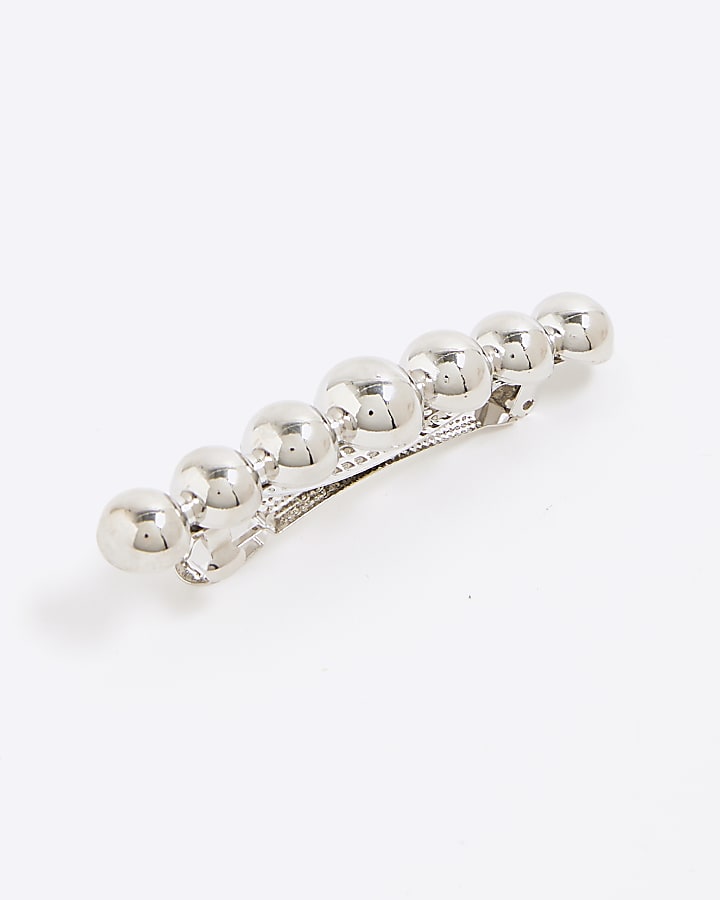 Silver Sphere Hair Clip