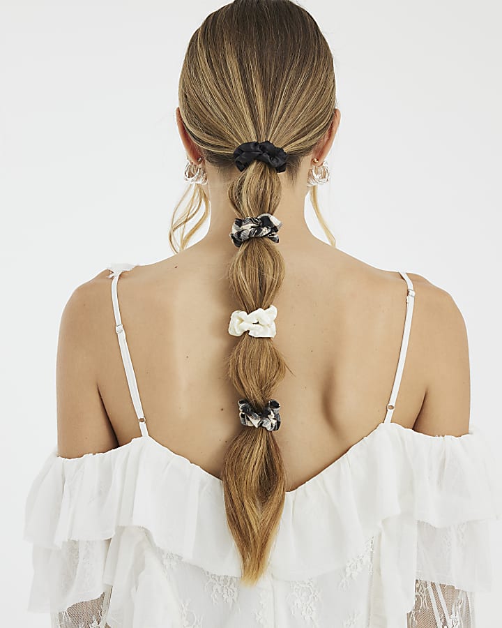 Multi Colour 5 Pack Scrunchie Hair Bands