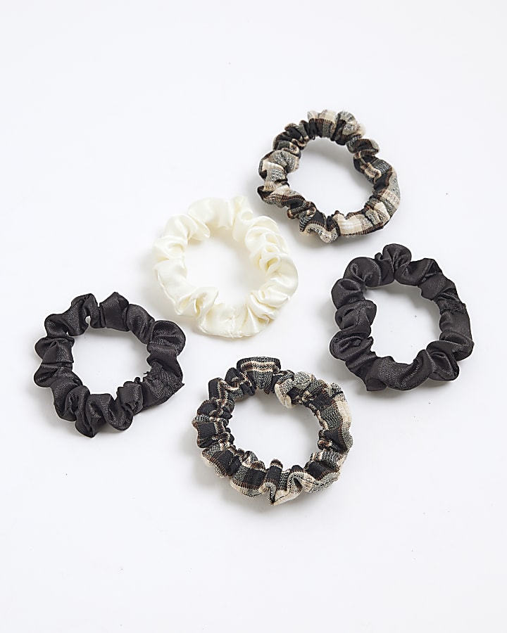 Multi Colour 5 Pack Scrunchie Hair Bands