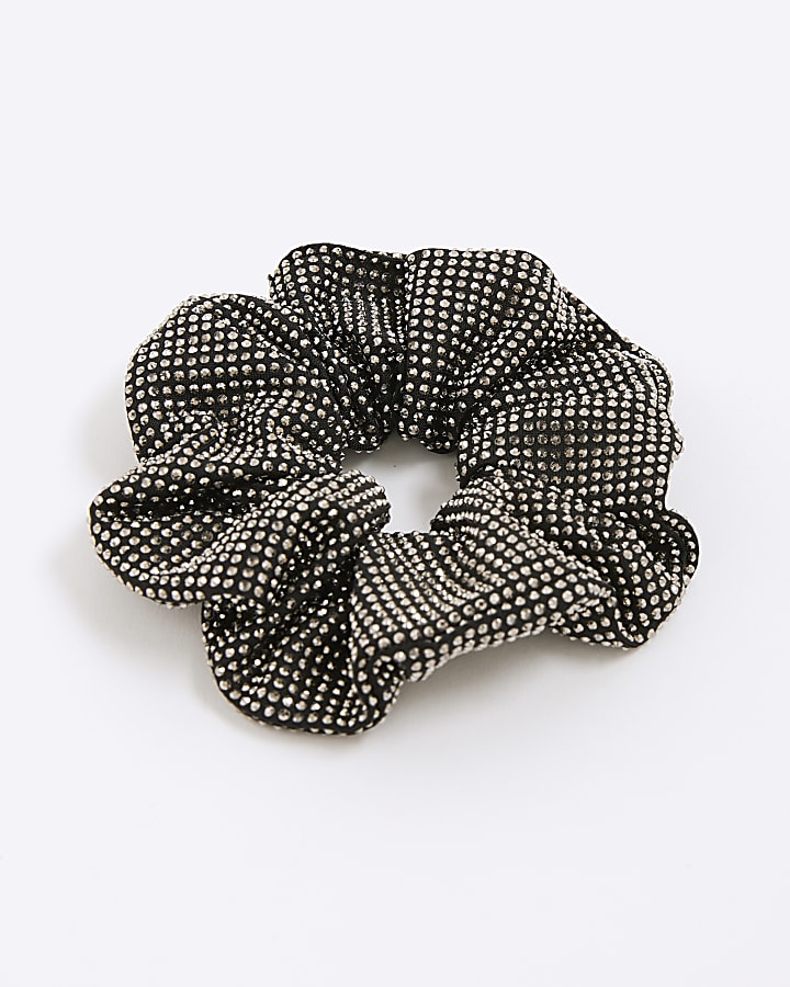 Black rhinestone Hair scrunchie