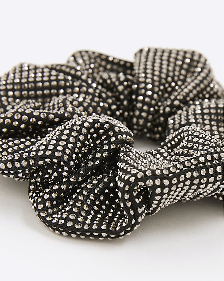Black rhinestone Hair scrunchie