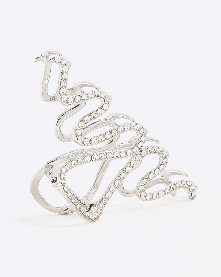 Silver metail swirl claw hair clip