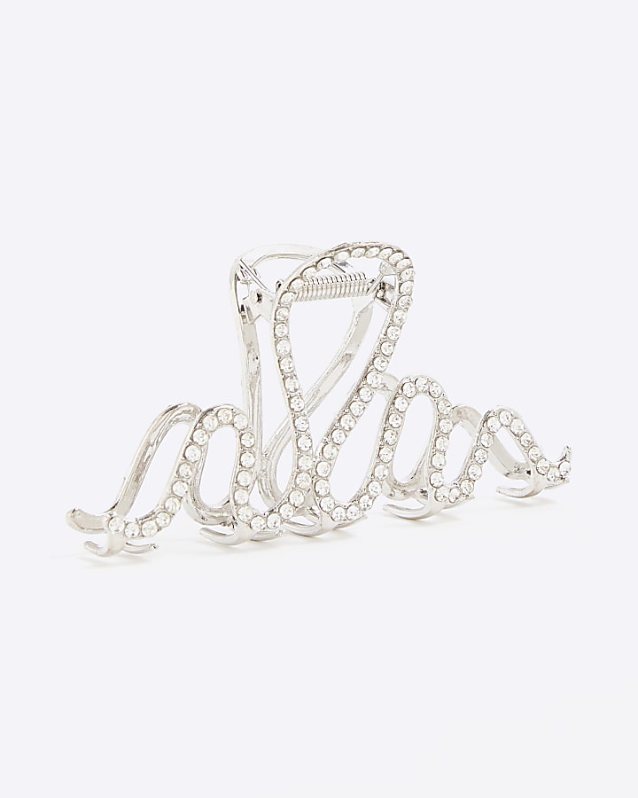 Silver metail swirl claw hair clip