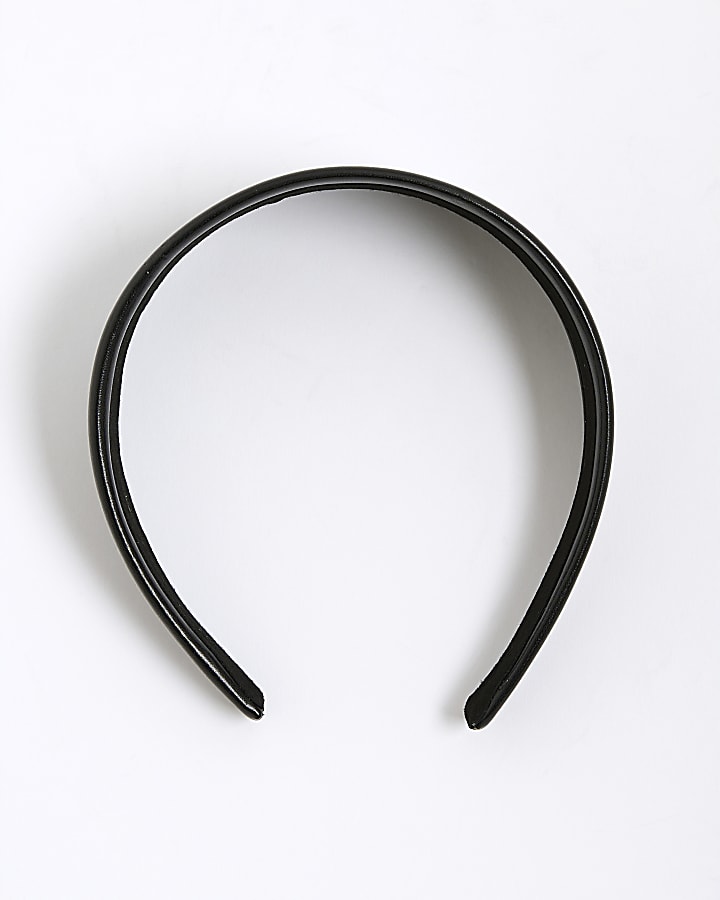 Black Faux leather headband