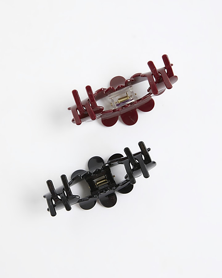 Multi Colour Pack Of 2 Hair Claw Clips