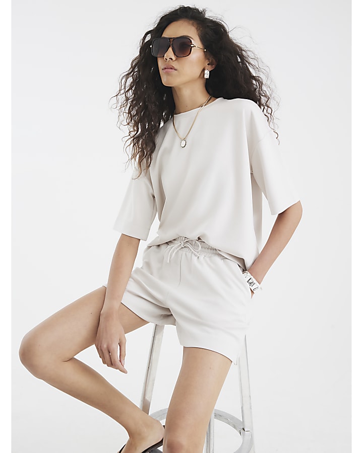 Cream Premium High Waisted Shorts