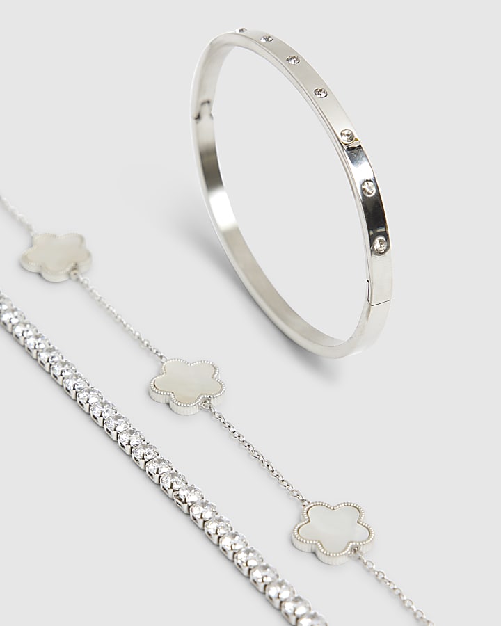 Silver 3 Pack Bracelets