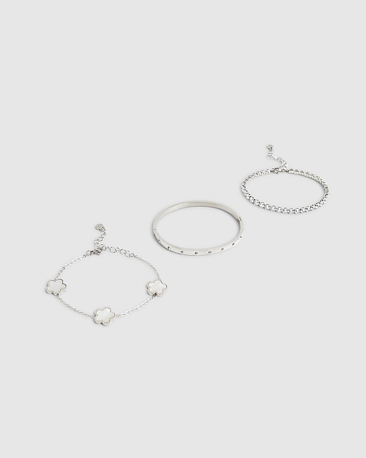 Silver 3 Pack Bracelets