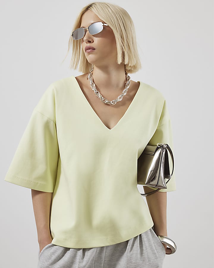 Green V Neck T-Shirt