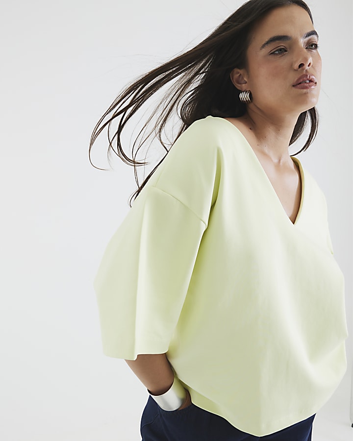 Green V Neck T-Shirt