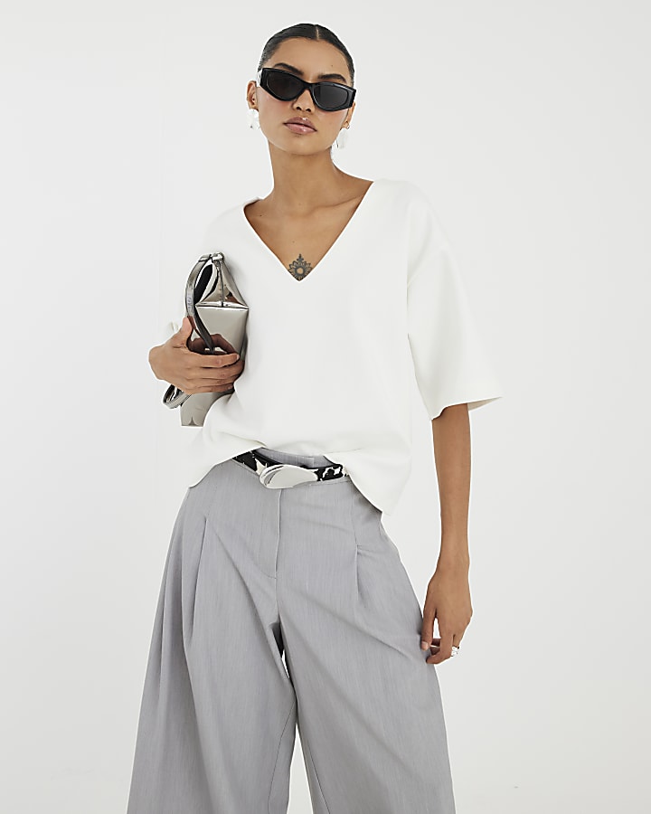 White V Neck T-Shirt