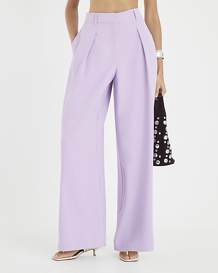 Purple Wide Leg Trousers