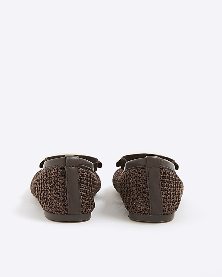 Brown Crochet Ballet Shoes