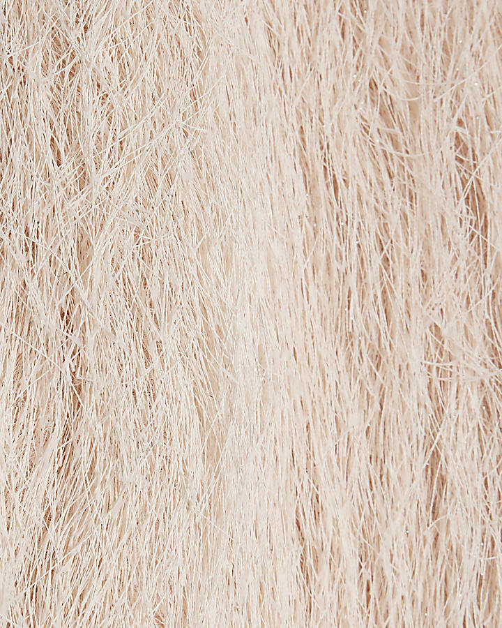 RI Studio Pink Fringe Oversized T-Shirt Dress