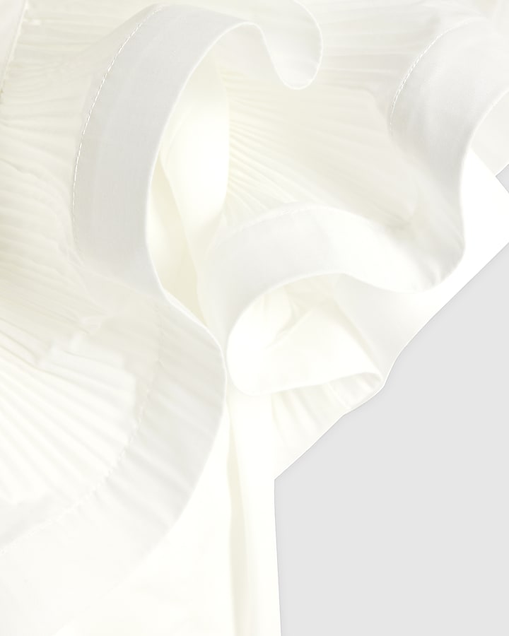 White Frill peplum Blouse