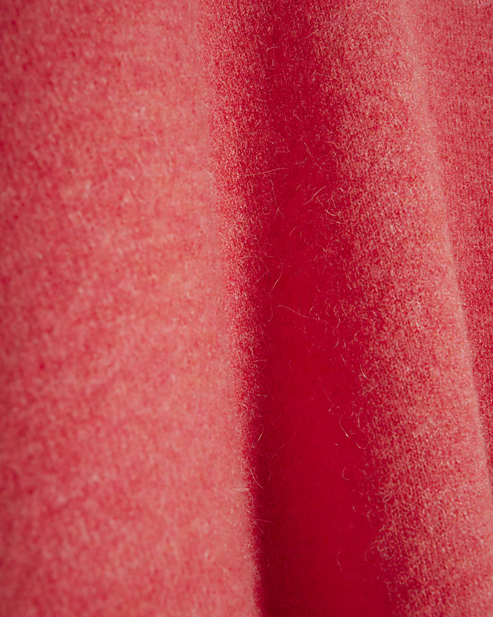 Pink Knitted Sleeveless Roll Neck Top