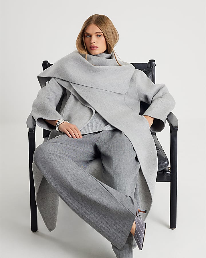 RI Studio Grey Handmade Blanket Coat