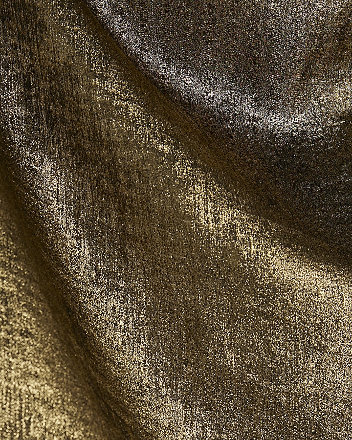Gold Metallic Jersey Back Top