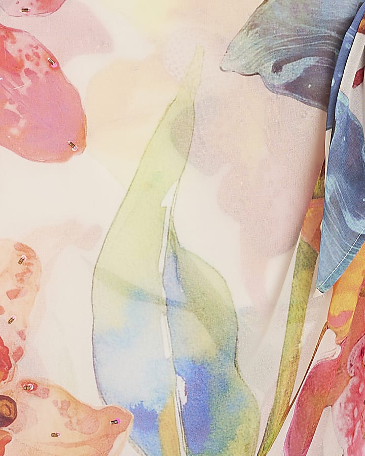 Multi Colour Tropical Embellished Mini Sarong