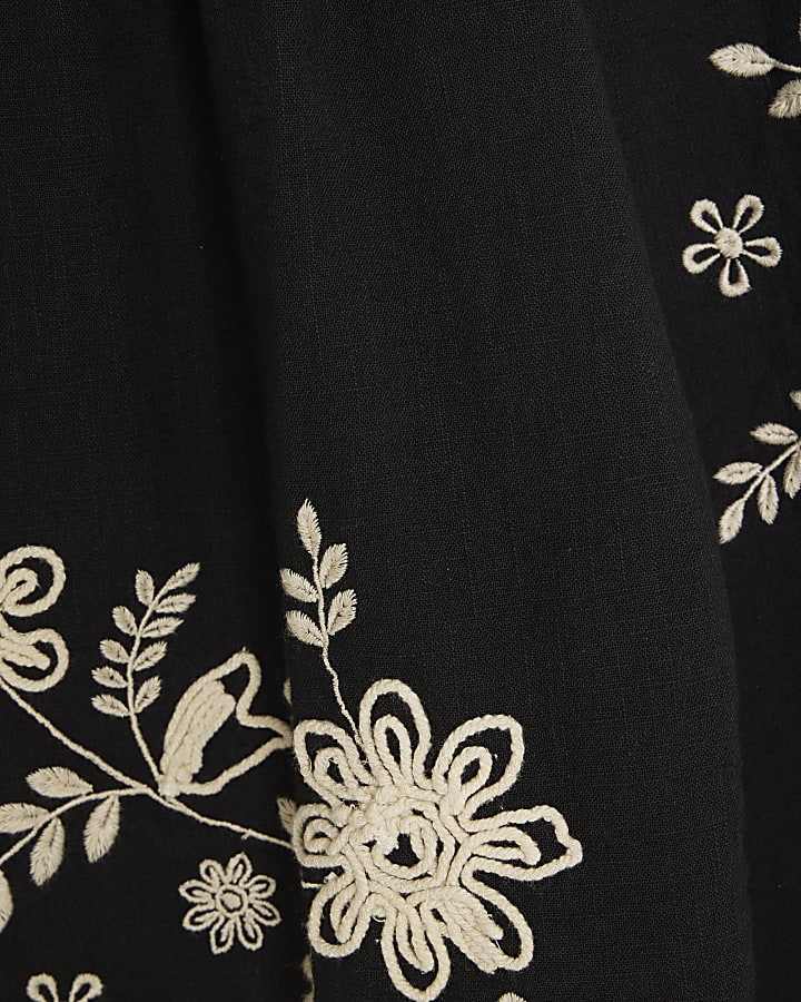 Black Long Sleeve V Neck Blouse